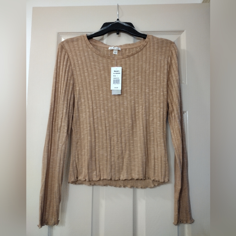 Derek Heart Juniors Tan Long Sleeve Top